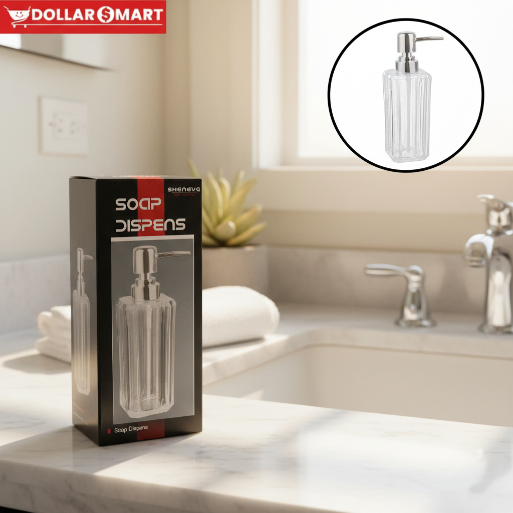 Acrylic longSoap dispenser 280ml - Dollar$ Mart