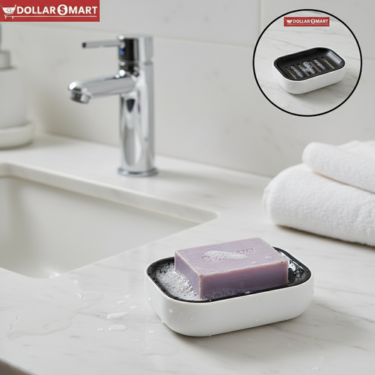 A travel-friendly soap box with a secure lid to keep soap dry and mess-free.