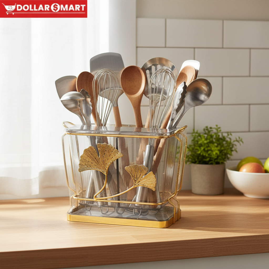 Golden Leaf Cutlery Holder