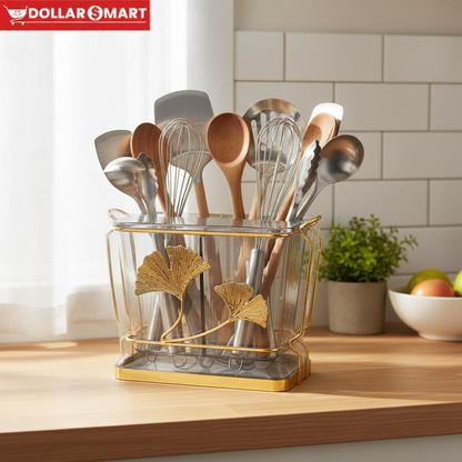 Golden Leaf Cutlery Holder