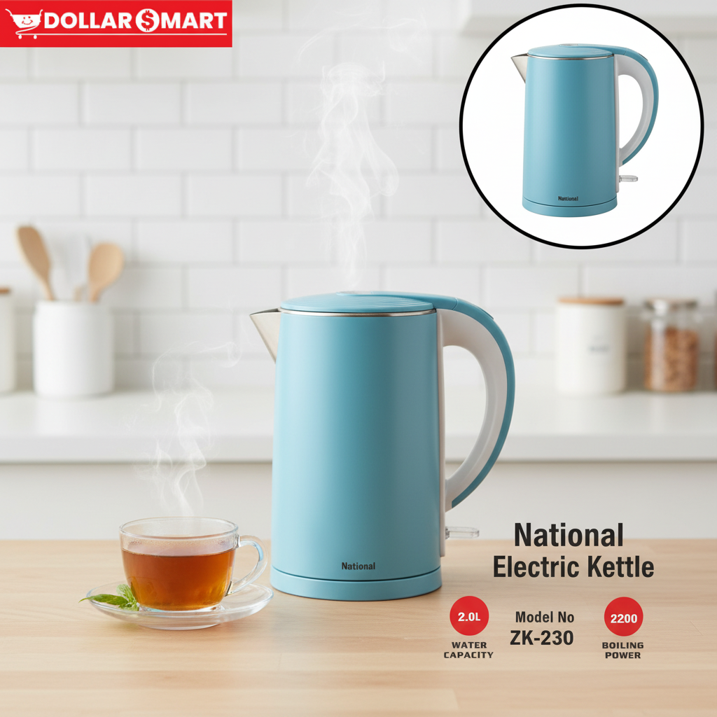 National Electric Kettle ZK-230 - Fast Boiling for Home & Office