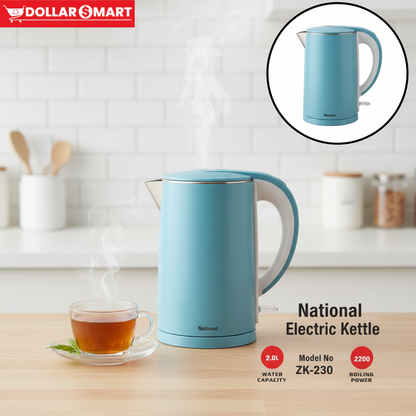 National Electric Kettle ZK-230 - Fast Boiling for Home & Office