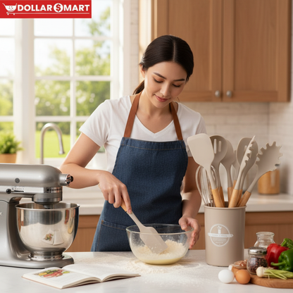 Silcone cooking Spoon with holder 12 in 1