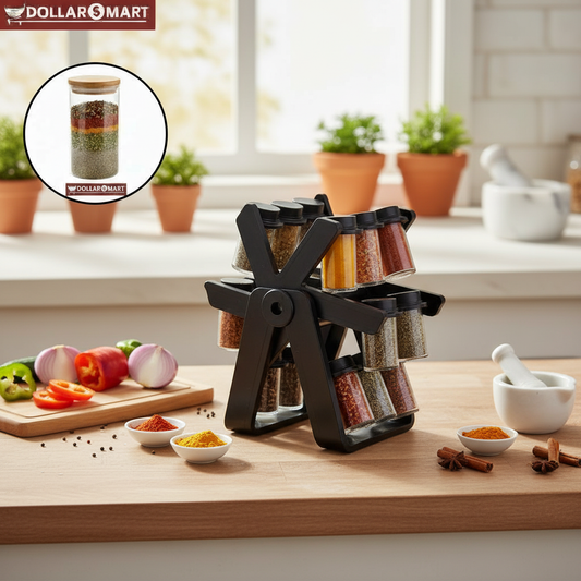 18 Jar Rotating Spice Rack for Pakistani kitchen online shopping