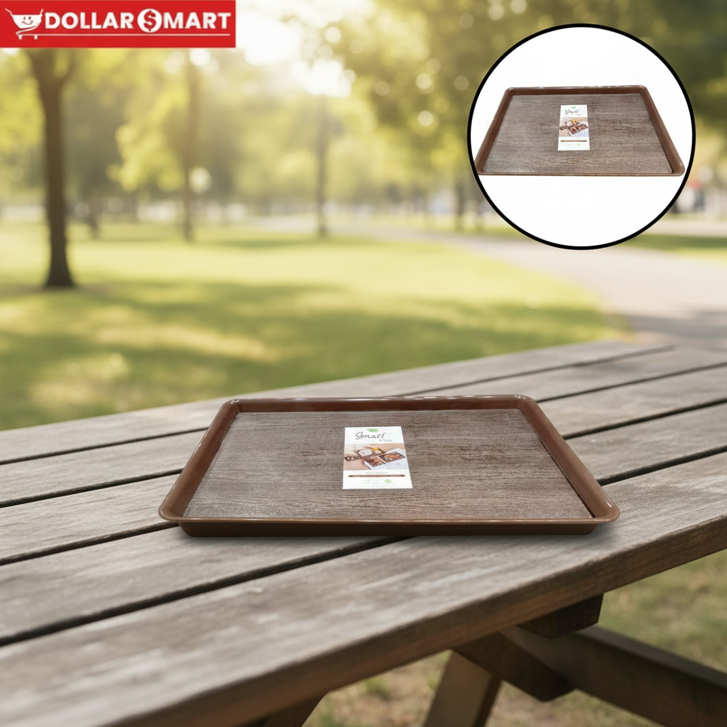 plastic wood style tray