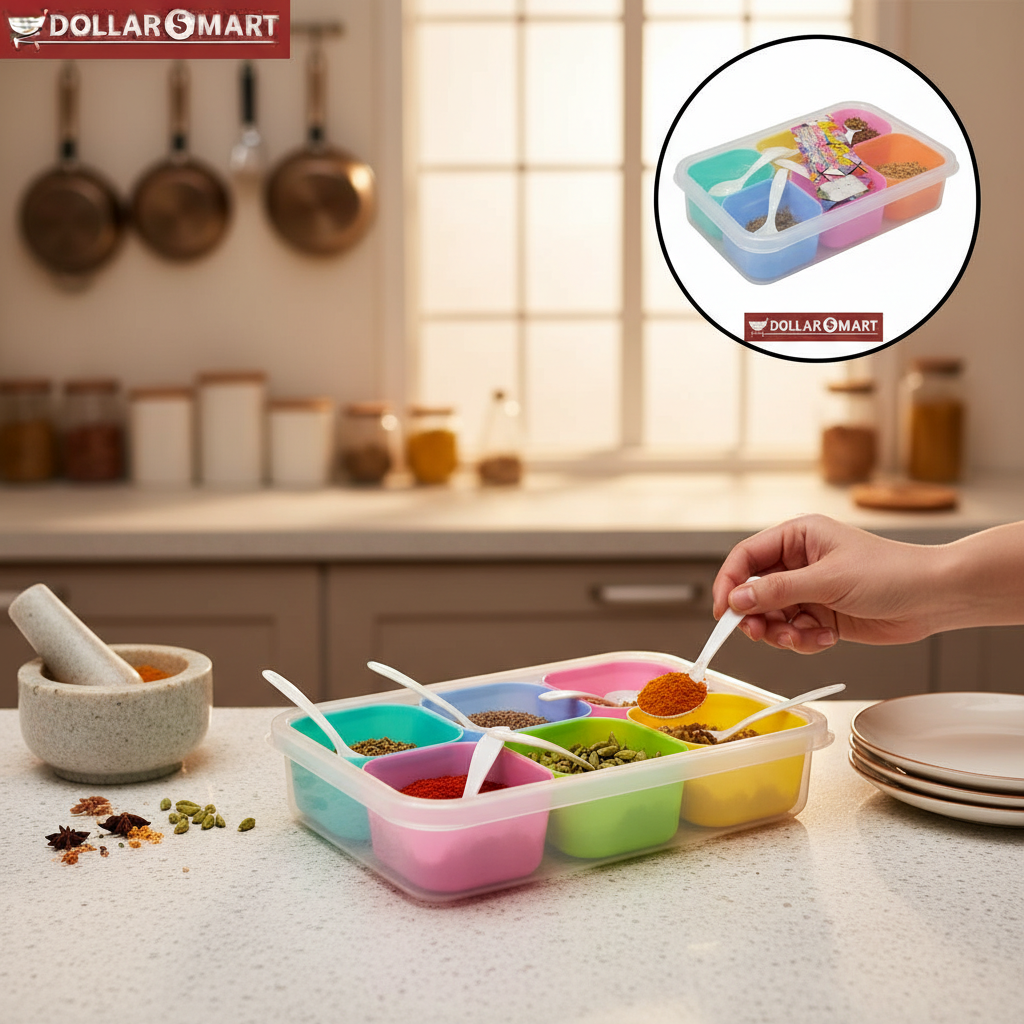 MulticColor 6 Portion Spice box