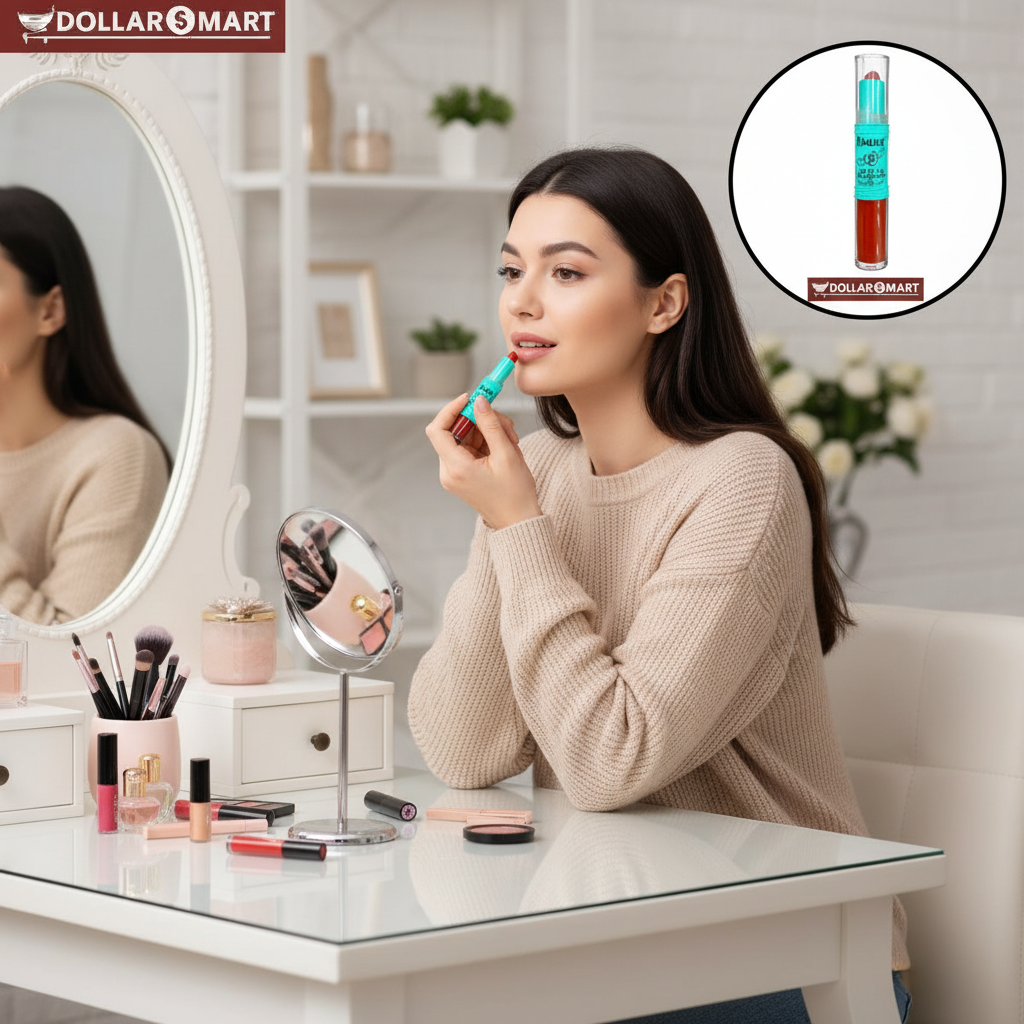 2 in 1 Lip Gloss and Lipstick - Stylish Container