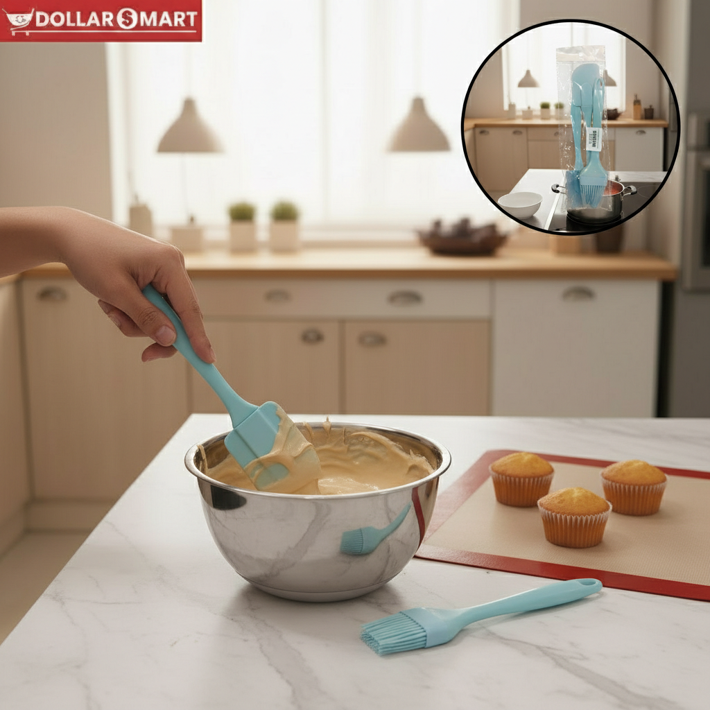 Silicone Spatula with Brush 3 pcs