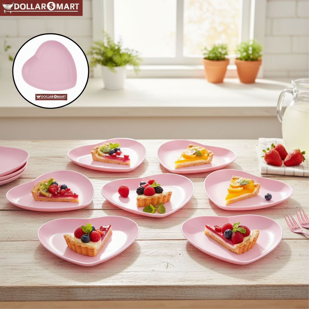 MultiColor 10 Heart Plates with Holder