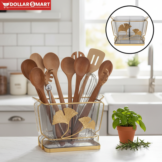 Golden Leaf Cutlery Holder
