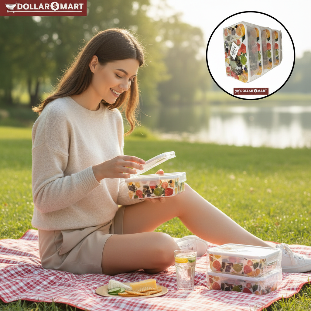 Airtight Food Box 4 Pcs - Dollar$ Mart