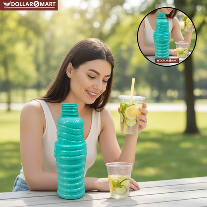 Water Bottle with Glass