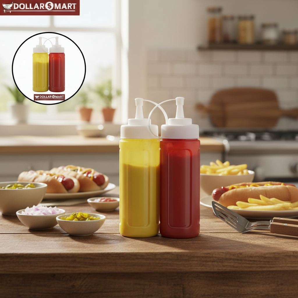 ketchup and mustard Bottles