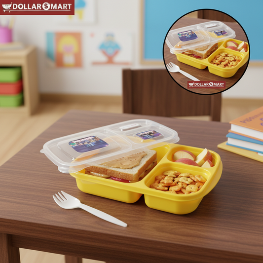 Three Portion Food Box With Fork