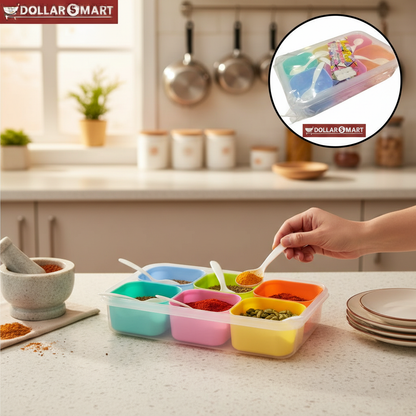 MulticColor 6 Portion Spice box