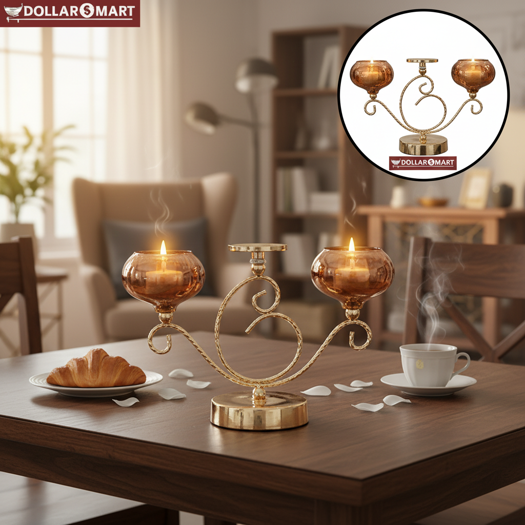 Golden Candle Holder