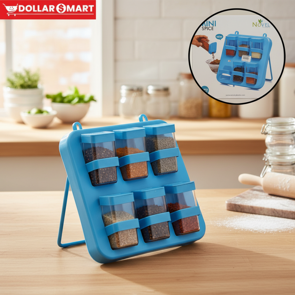 Novel Plastic Mini Spice Rack 6PCS - Compact Spice Organizer