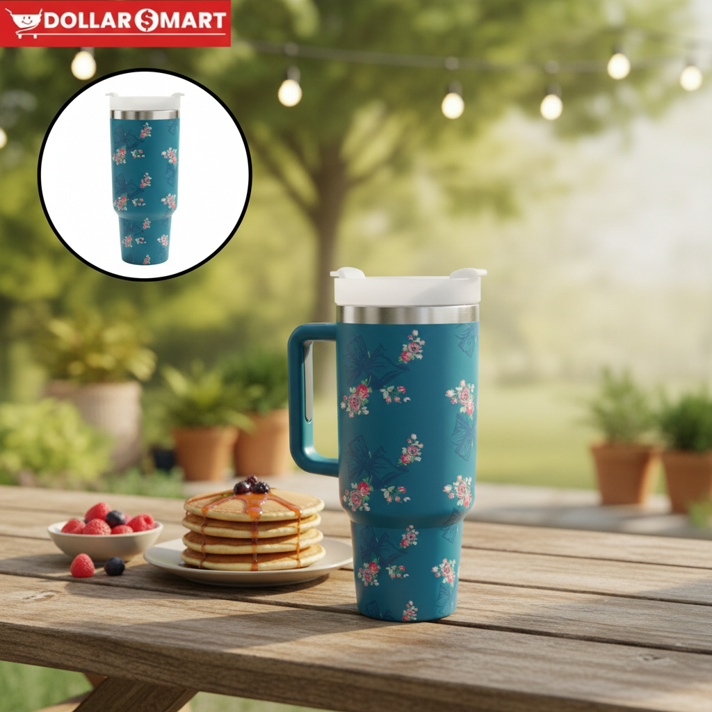 flower printed tumbler