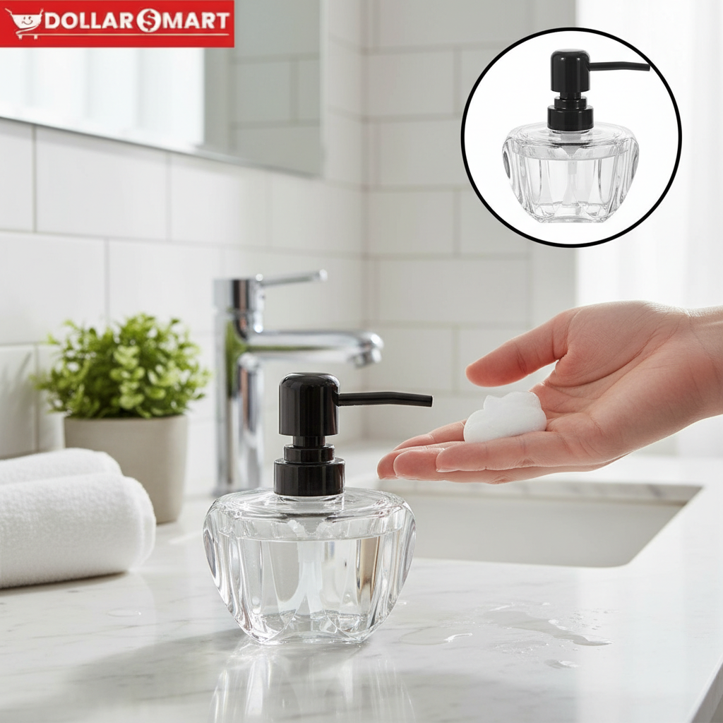 Acrylic heart shape Soap dispenser 220ml - Dollar$ Mart