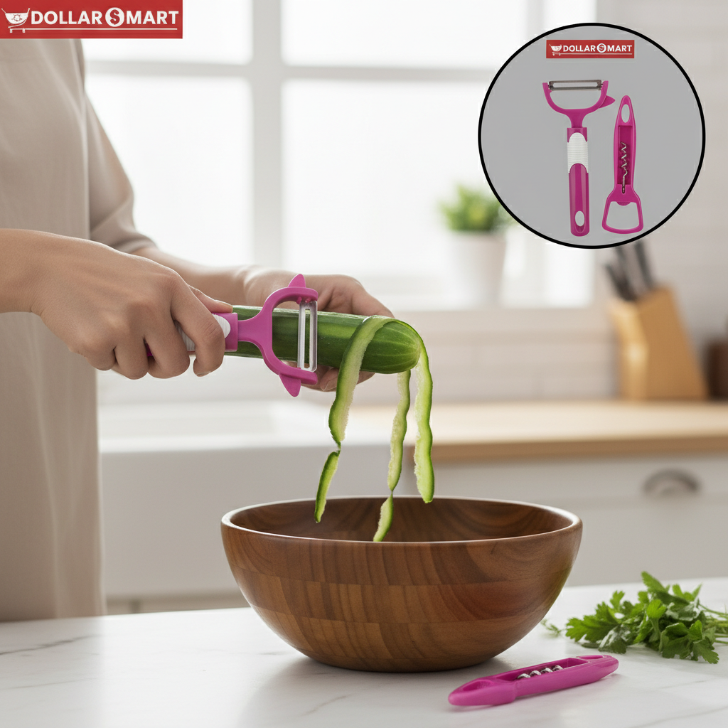 2 in 1 Peeler and bottle opener for kitchen use with comfortable handle