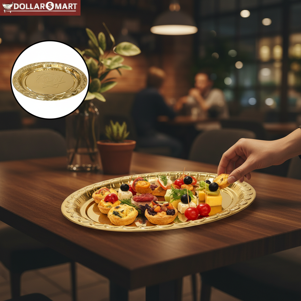 Golden Tray Round Large