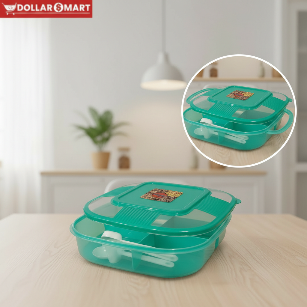 5-partition storage container for home and office use