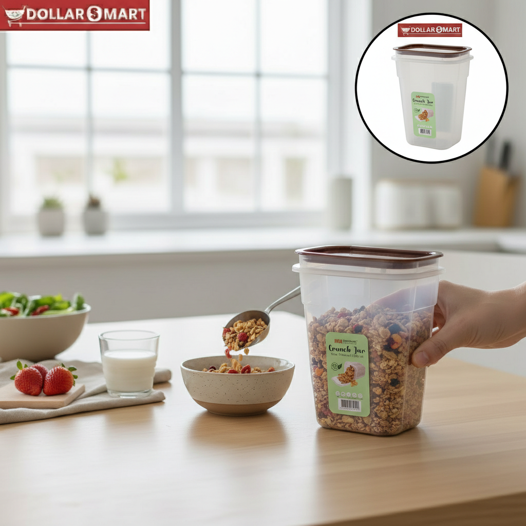 Airtight Crunch Jar 1300ml Medium - Dollar$ Mart