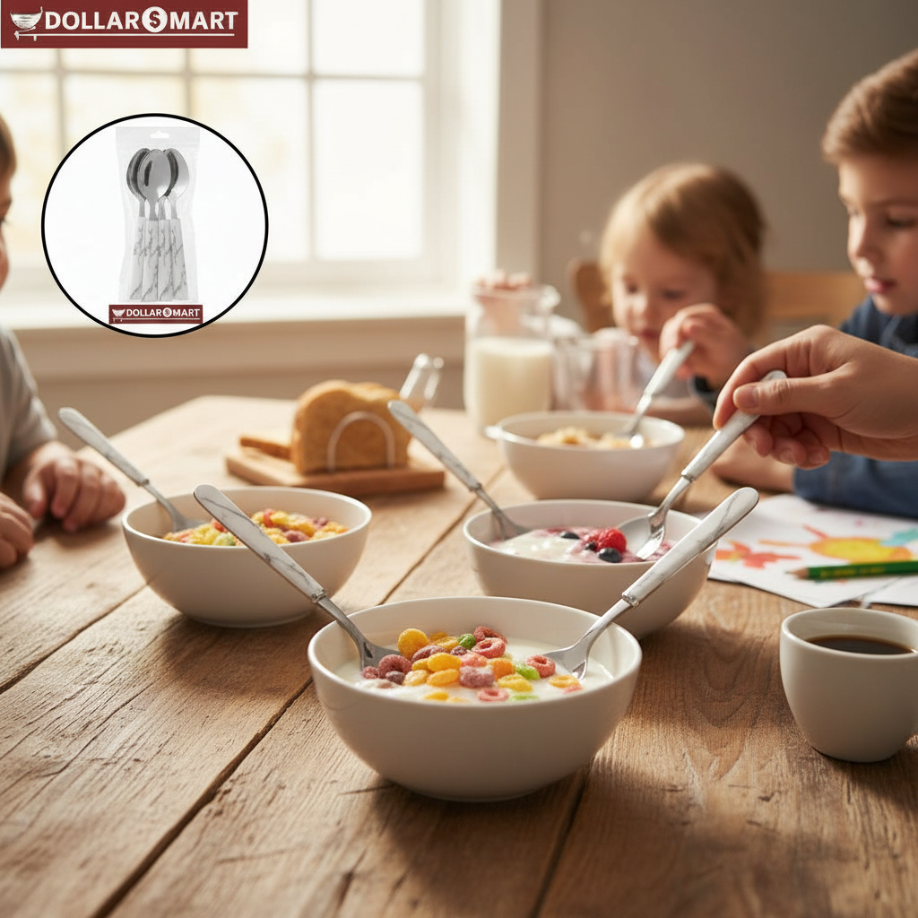 Marble Handle Spoon 4 Pcs