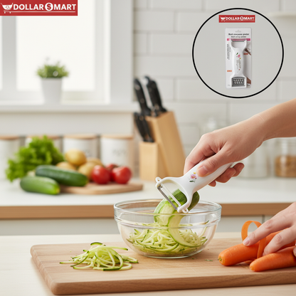 Two-side peeler with stainless steel blade and handle in place - Buy now at Dollar$ Mart