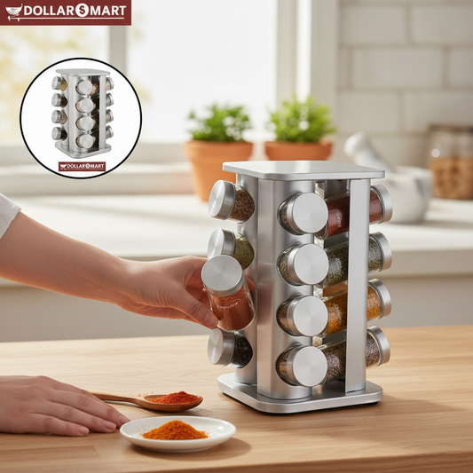 16 Jar Rotating Spice Rack, close-up view