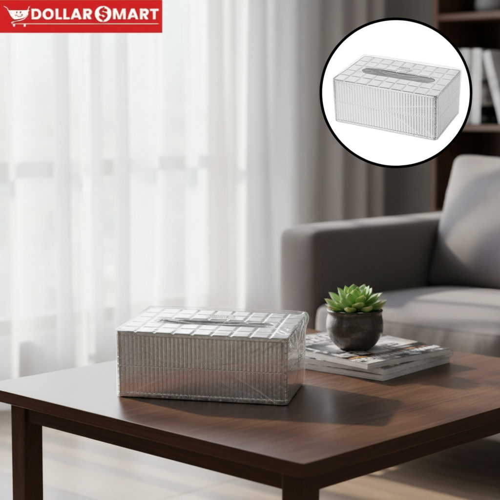 Silver Tissue Box - Modern Tissue Dispenser