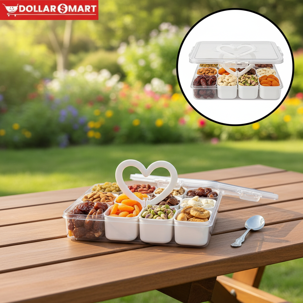 Acrylic Dry fruit Holder 8 partion - Dollar$ Mart