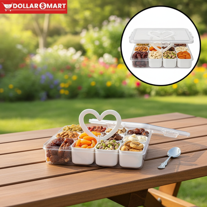Acrylic Dry fruit Holder 8 partion - Dollar$ Mart