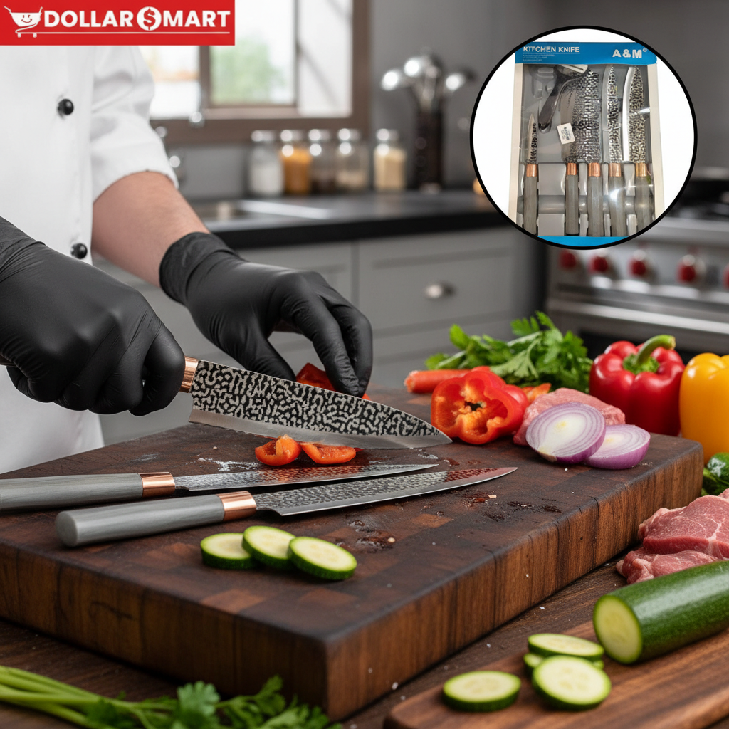 A&M Kitchen Knife Set 6 PCS - Close-up View of Individual Knives