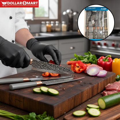 A&M Kitchen Knife Set 6 PCS - Close-up View of Individual Knives