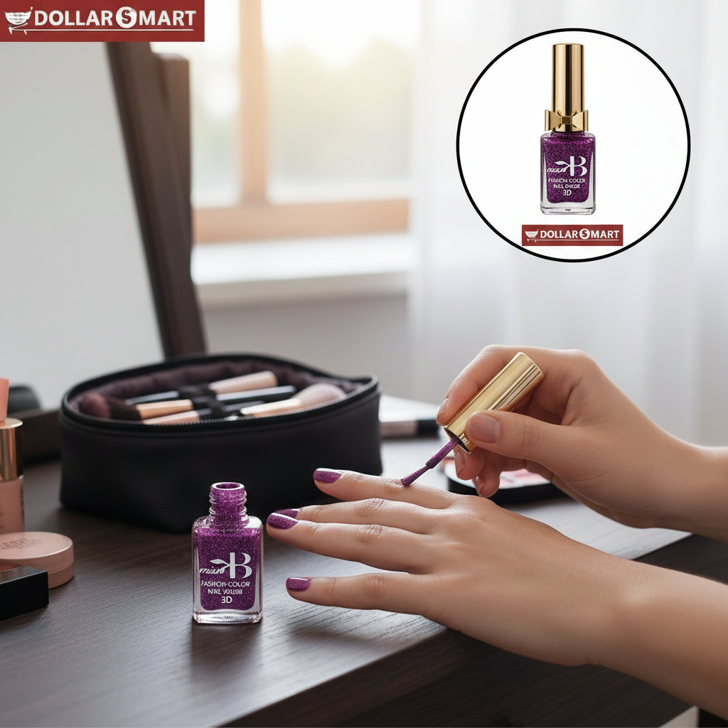 Nail Polish Purple Giliter