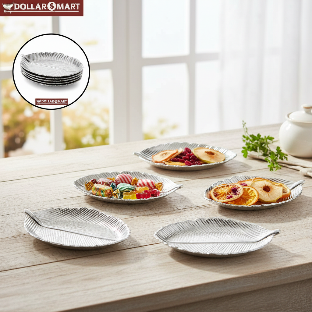 Decorative leaves Silver Tray