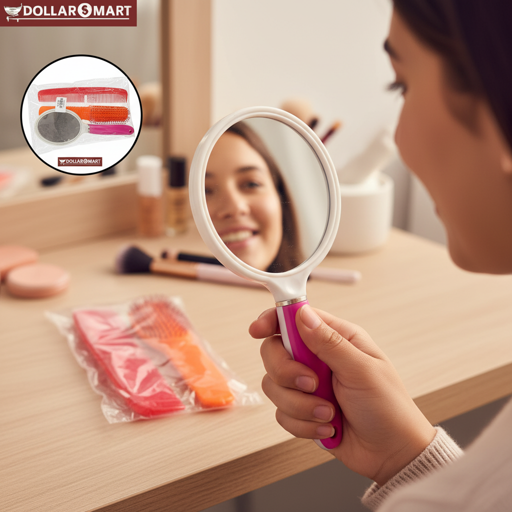 3 in 1 Hair Brushs and Mirror packaging