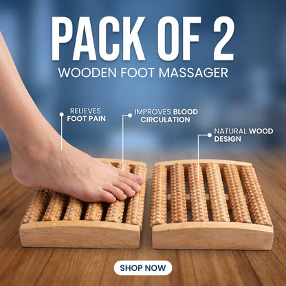 Wooden Foot Massager Roller – Pack of 2