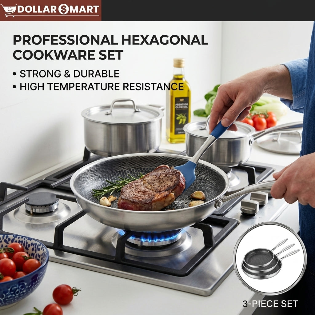 Frying Pan set of 3 24/26/2cm - Dollar$ Mart