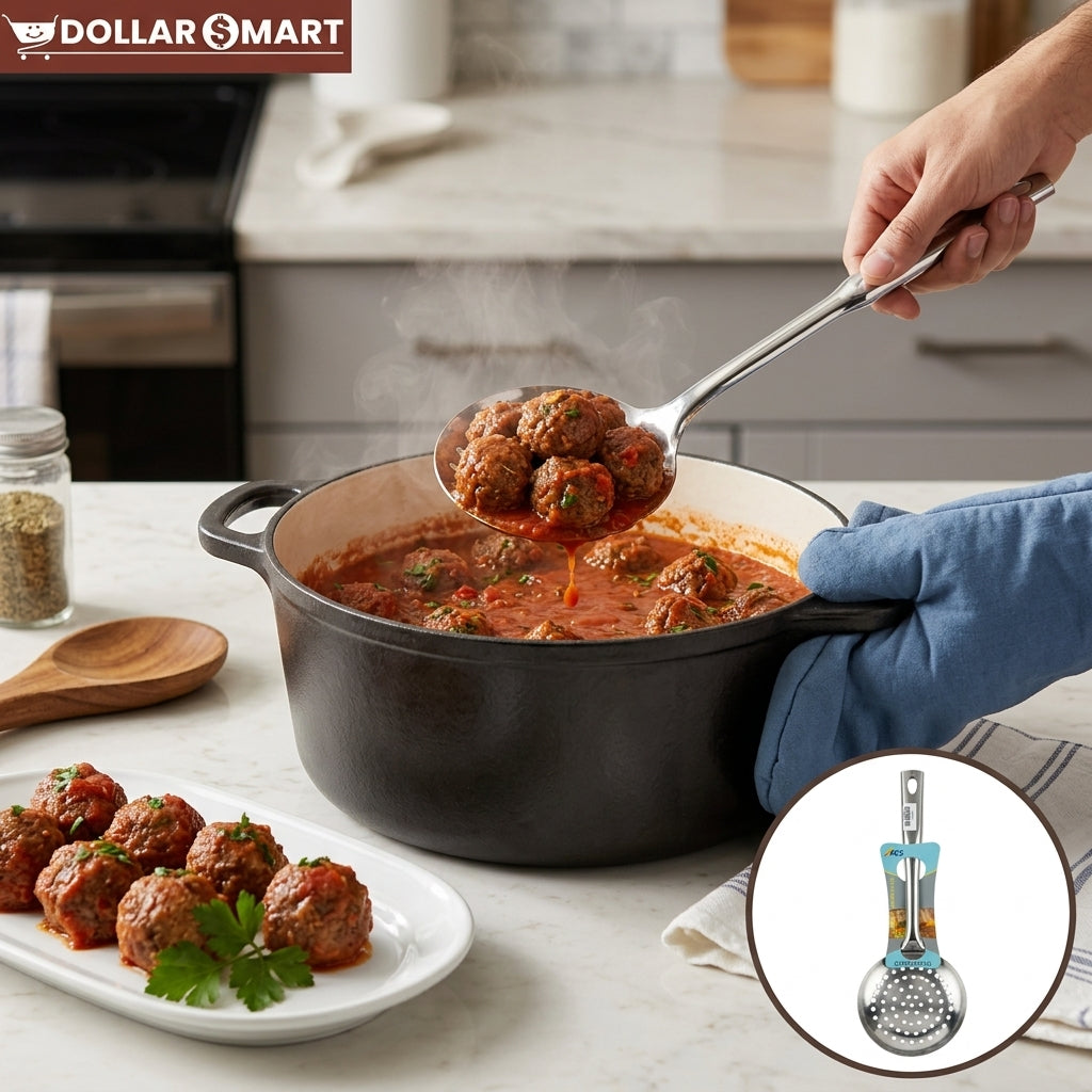 Steel Cooking Spoon - Dollar$ Mart
